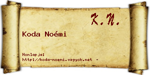 Koda Noémi névjegykártya